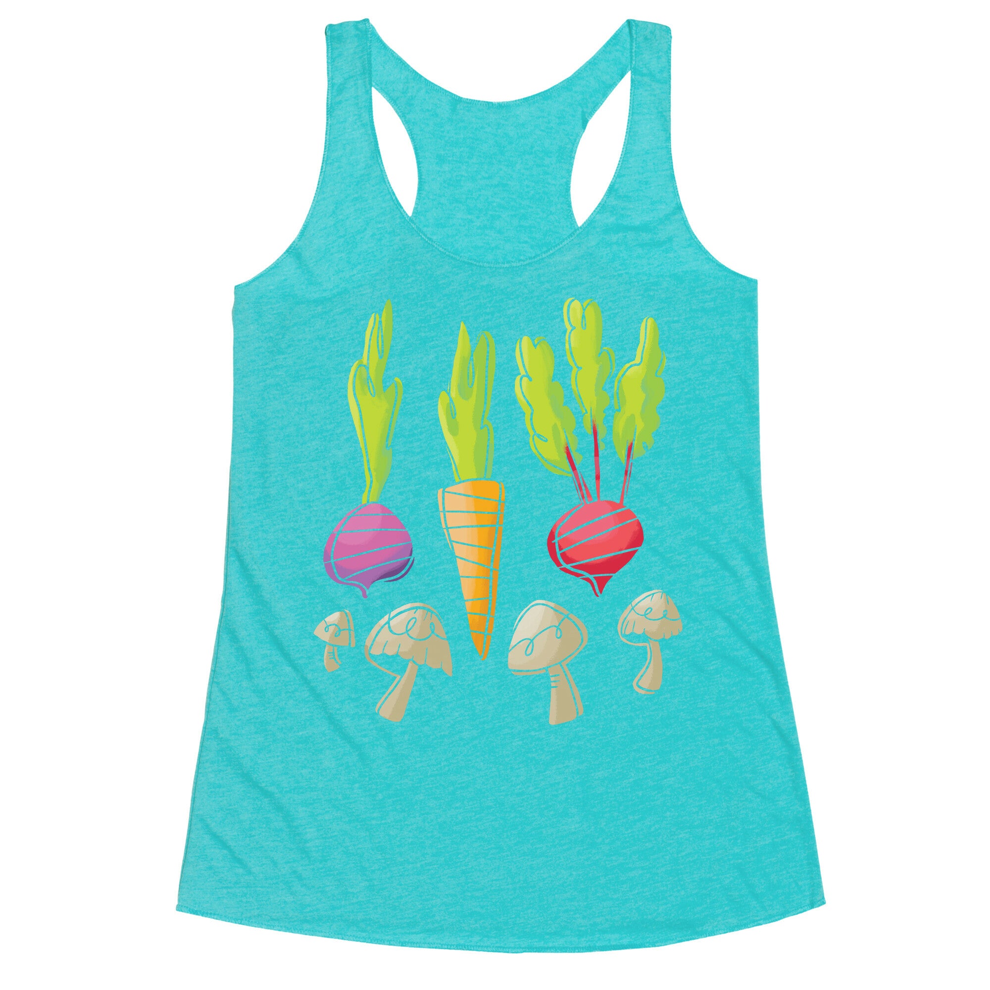 Retro Vegetable Pattern Racerback Tank
